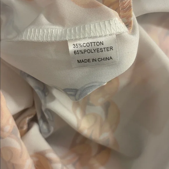 Chain Print Split Thigh Plunge Neck Ruffle Maxi Event Flowy Dress Size Large - Picture 8 of 8